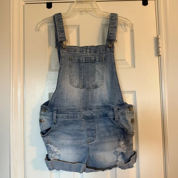 Wallflower Women’s Denim Shortalls size large - Picture 4 of 11